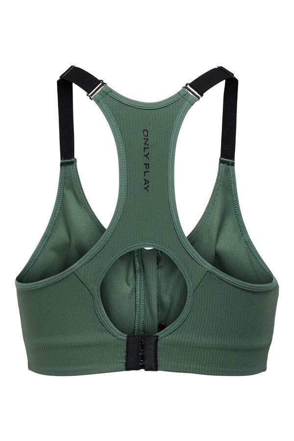 Only Play Sujetador deportivo cremallera delantera verde