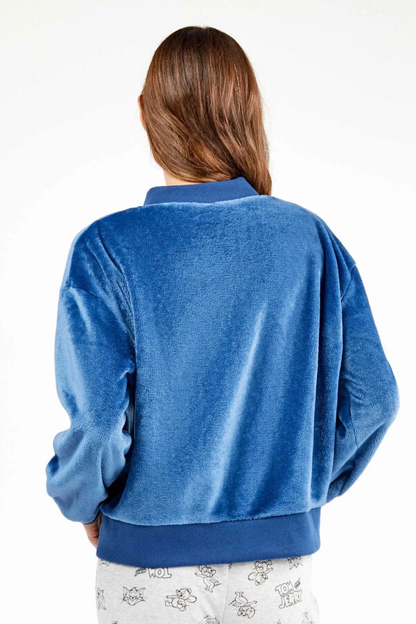 Gisela Chaqueta bomber azul de peluche mujer azul