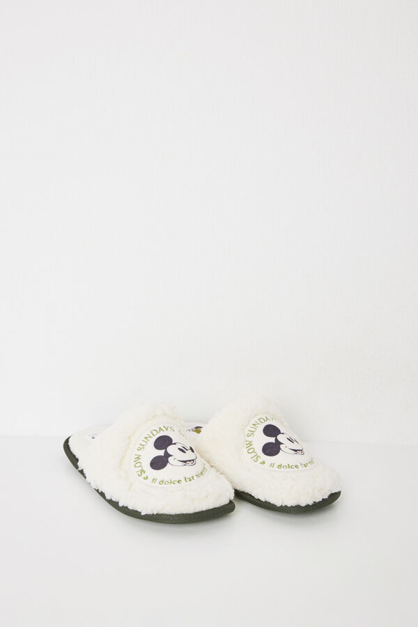 Women'secret Zapatillas casa pelo Mickey Mouse gris