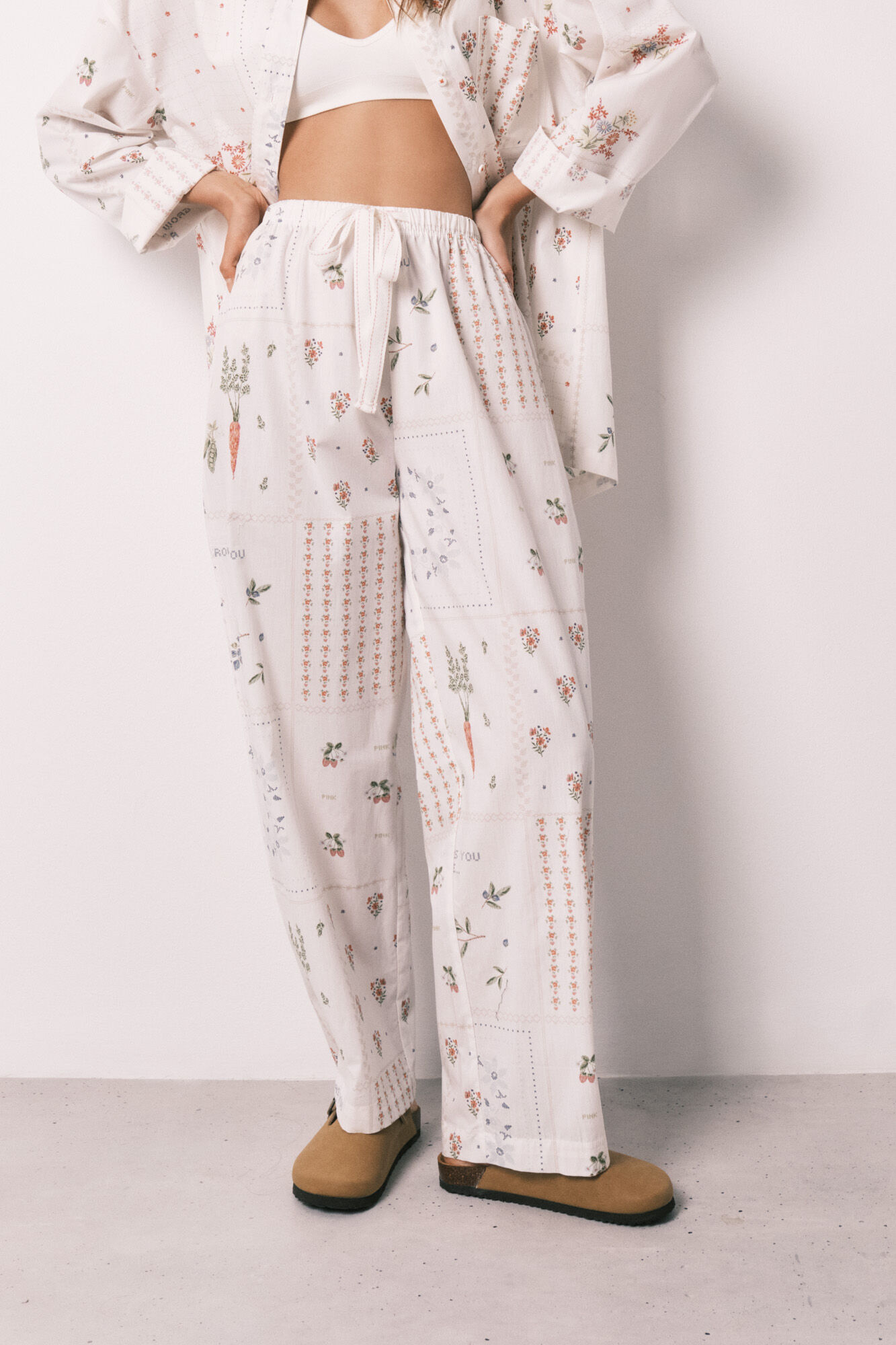 Women'secret Cal&ccedil;as compridas 100% algod&atilde;o estampado floral