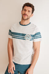 Women'secret Pijama corto hombre 100% algod&oacute;n Snoopy gris