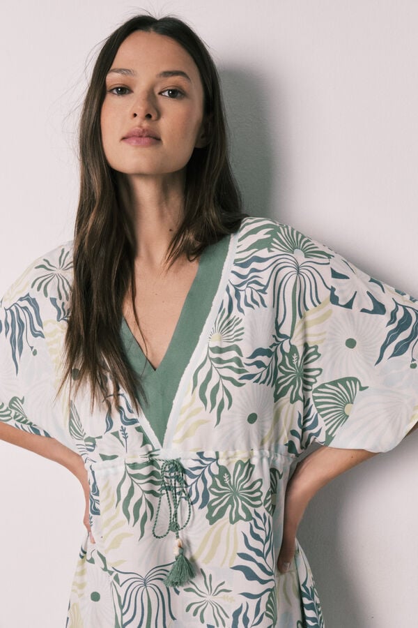 Women'secret Camisola curta estampada caqui