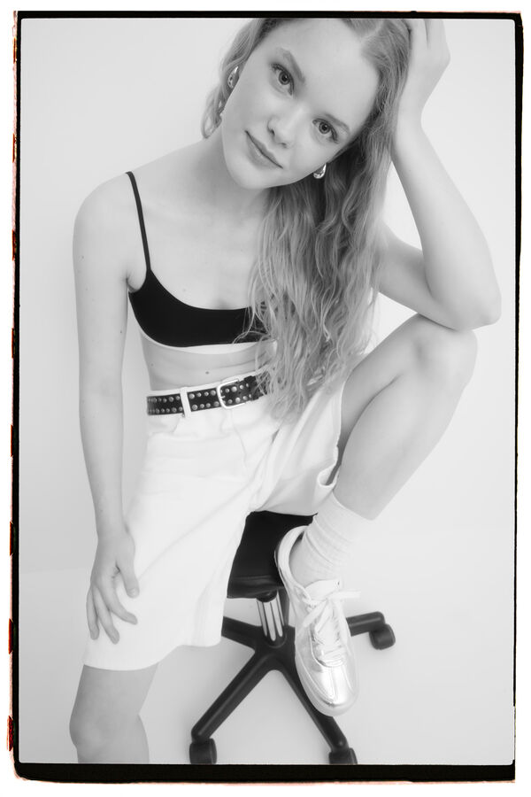 HI&BYE Soutien top algodão preto preto