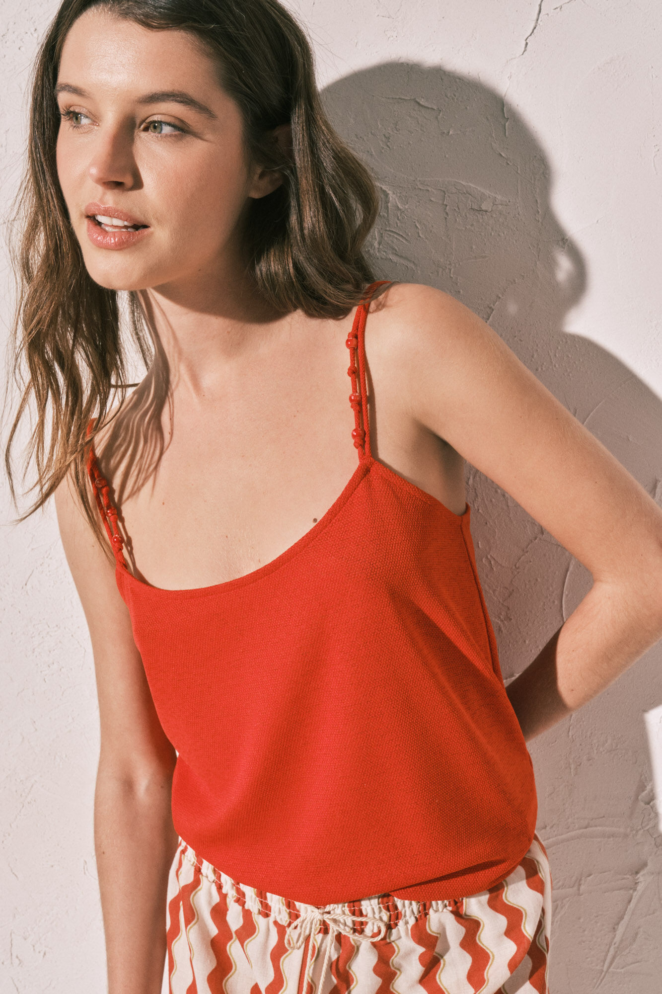 Women'secret T-shirt de al&ccedil;as finas coral