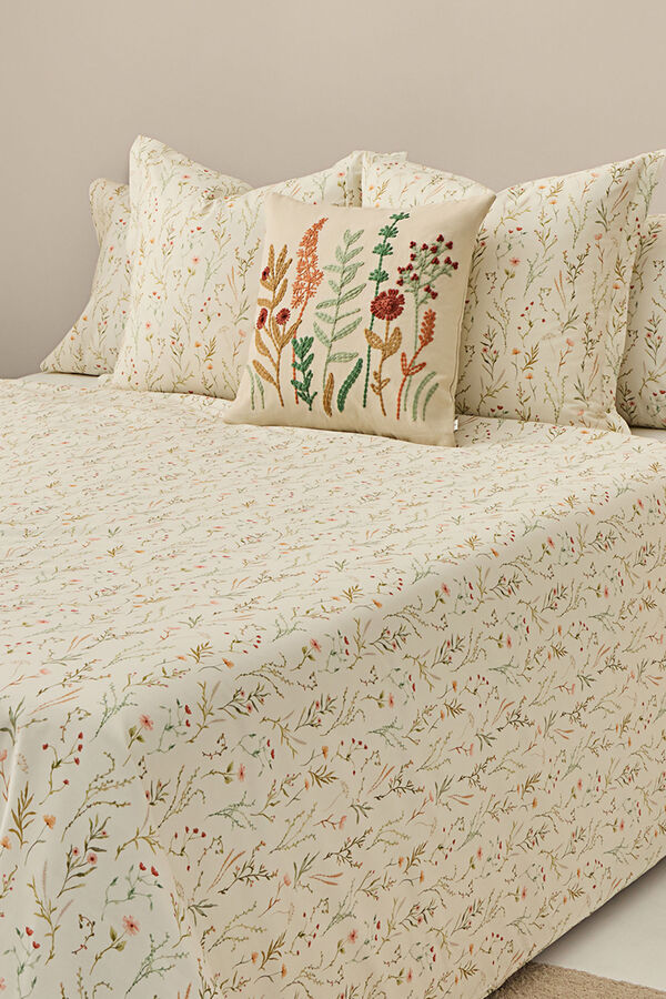 Textura Capa de edredom de cetim estampada branco