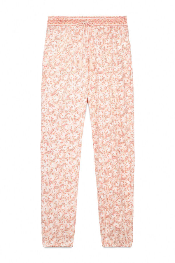 Women'secret Pantal&oacute;n skinny 100% algod&oacute;n flores naranja naranja