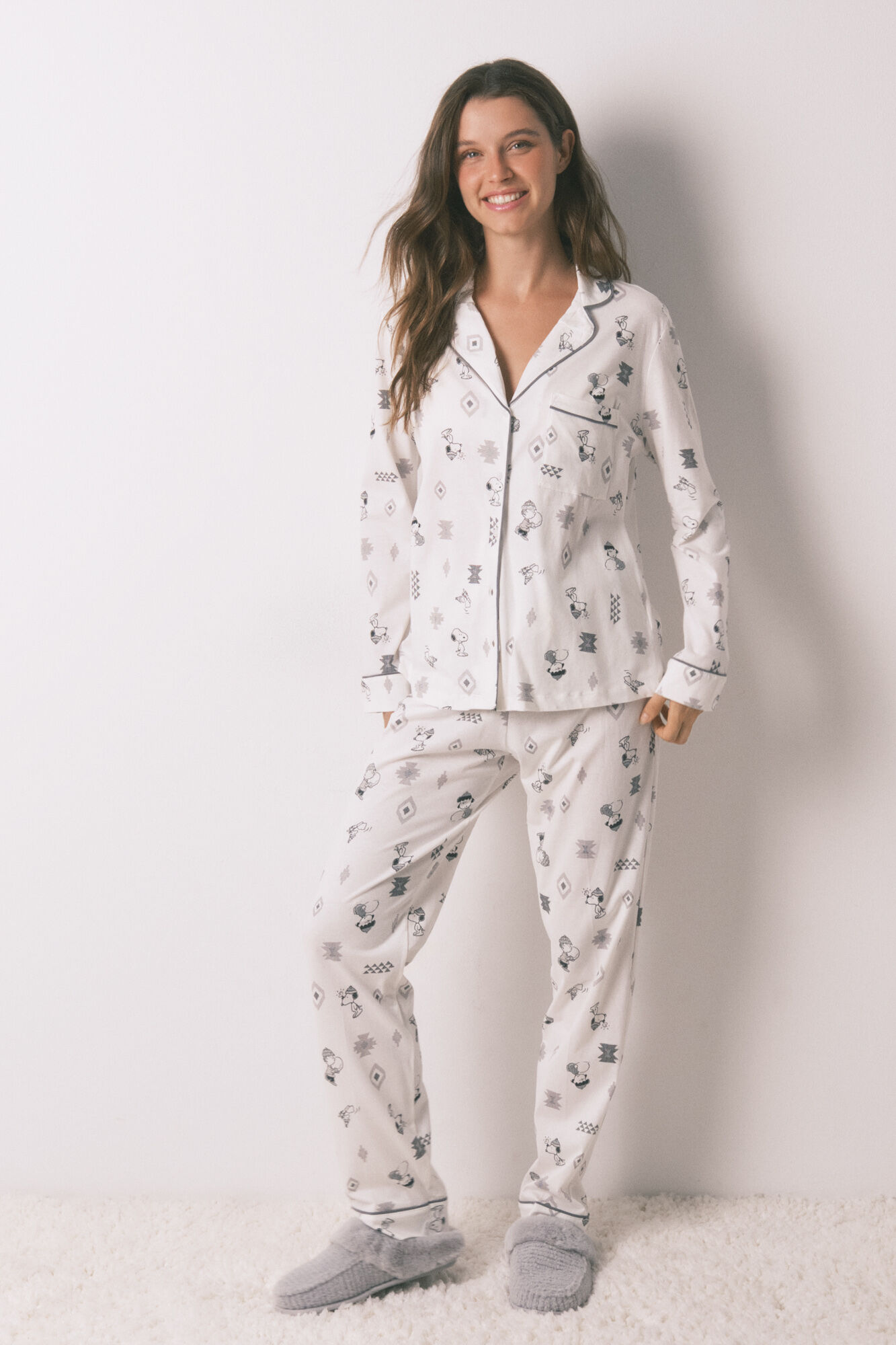 Women'secret Pijama camisero 100% algod&oacute;n Snoopy