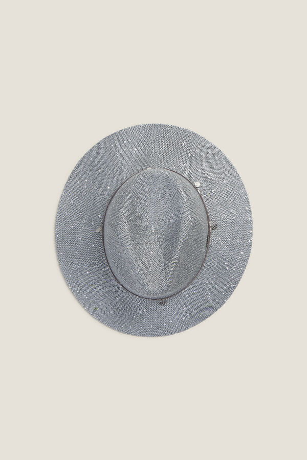 Textura Túnica de rayon com bordado cinzento