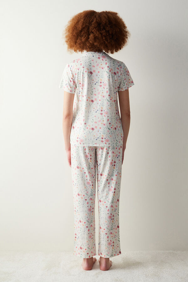 Penti Conjunto de pijama com camisola e cal&ccedil;a flores de primavera estampado