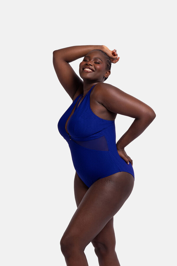Dorina Bañador moldeador escote azul