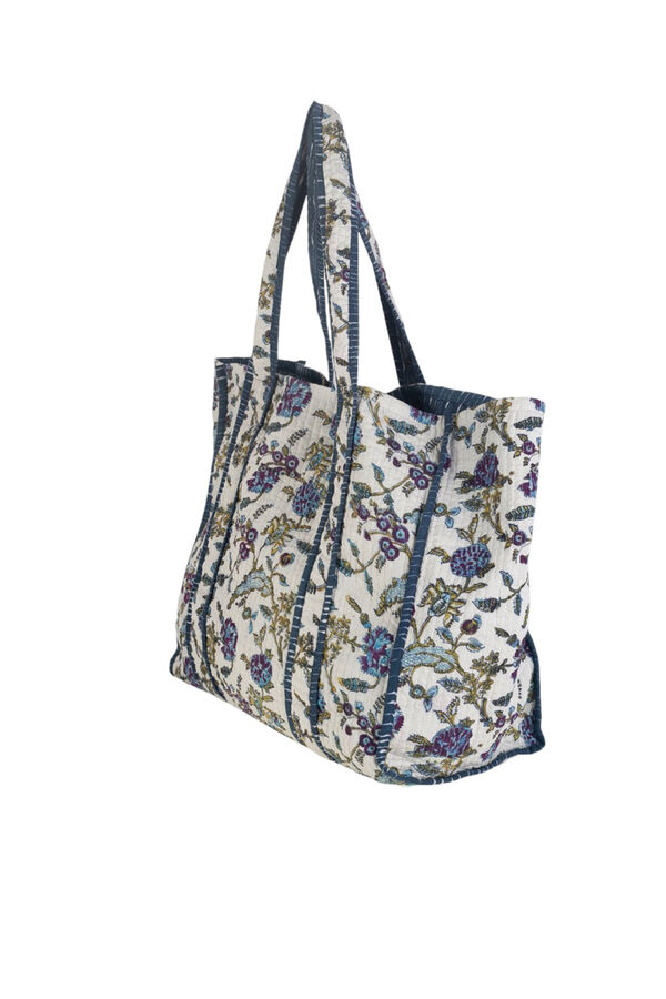 Kbas Bolsa de flores de algod&atilde;o azul