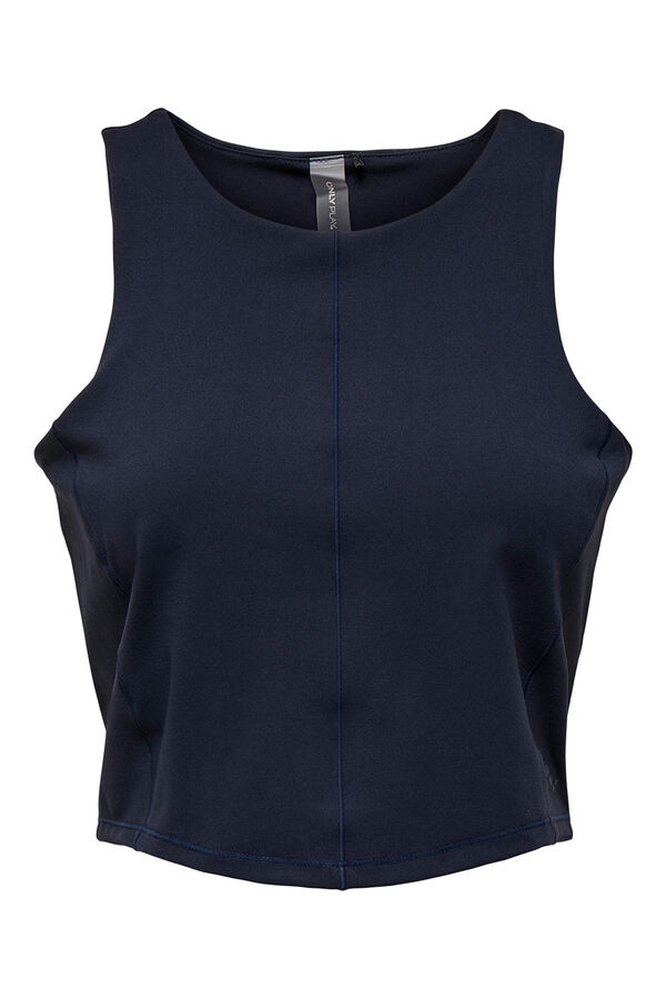 Only Play Crop top técnico sin mangas azul
