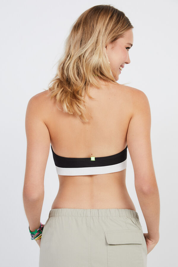HI&BYE Top bandeau algod&atilde;o preto preto