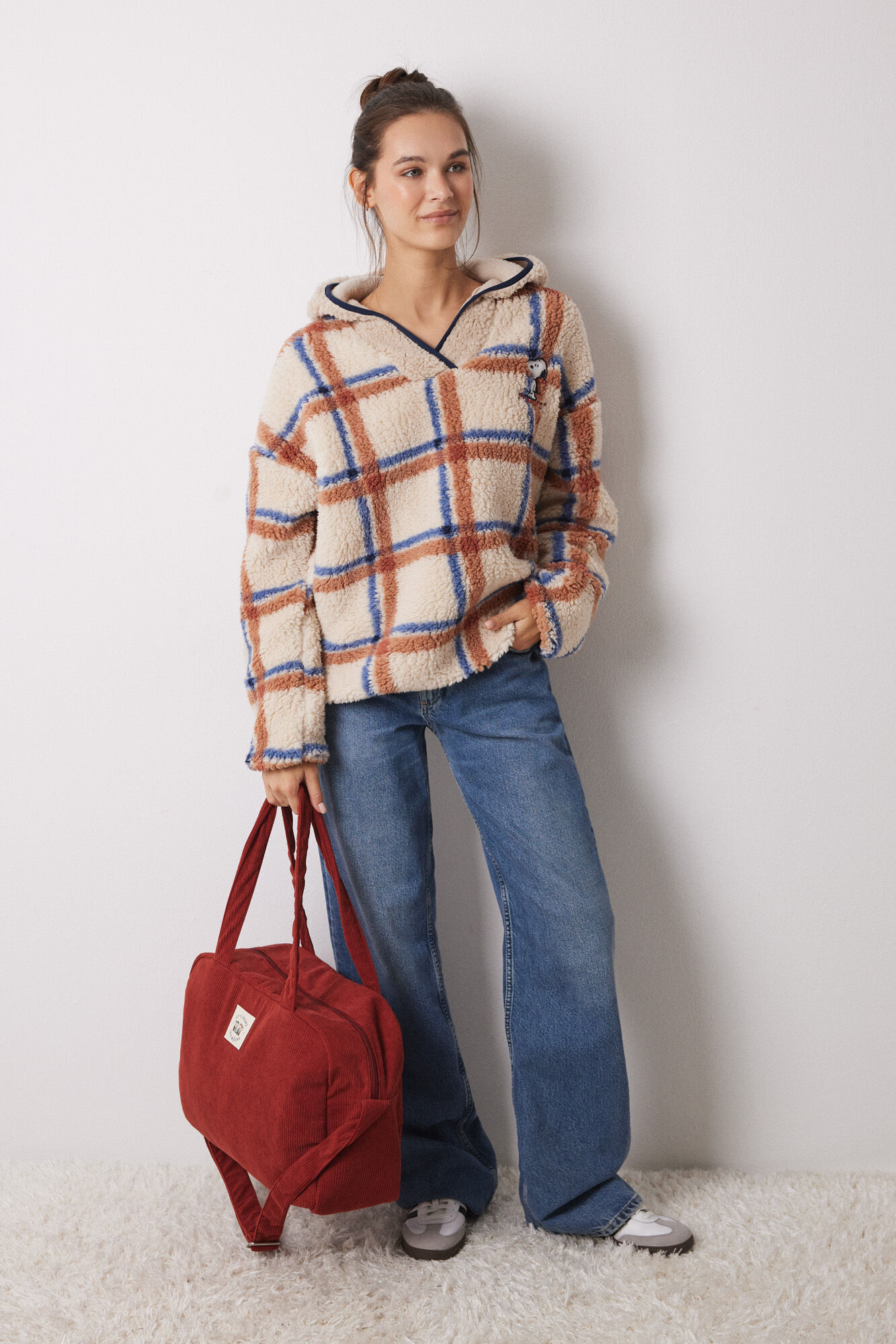 Women'secret Bolsa de viagem grande de veludo Snoopy