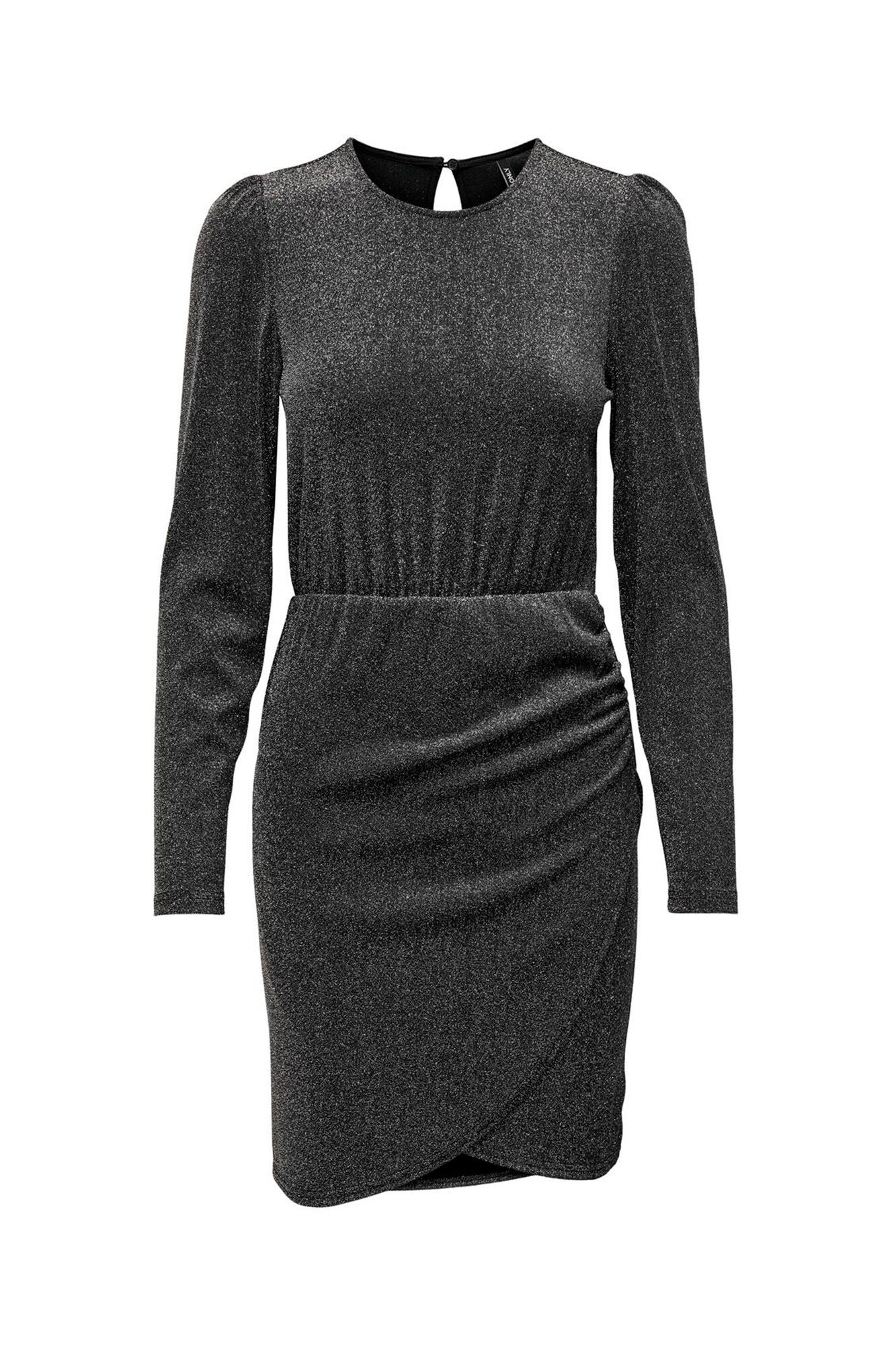 Only Maternity Vestido cocktail premam&aacute; negro en tejido con detalle de purpurina