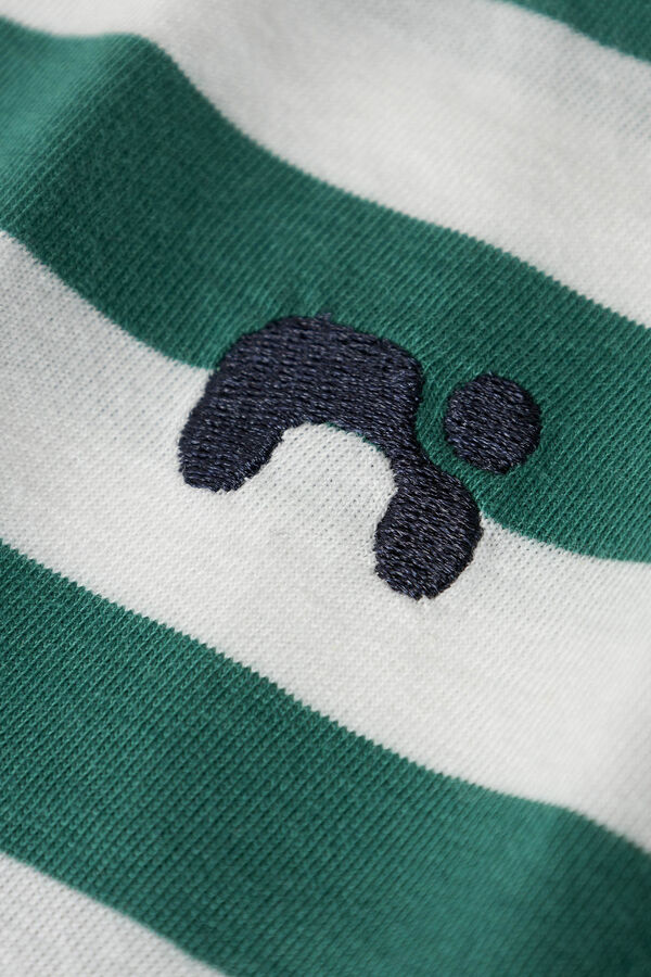 Name it Camiseta riscas com logo para meninos verde