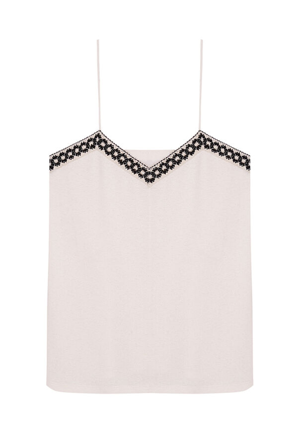 Women'secret Top tirantes crochet marfil marfil