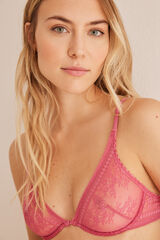 Women'secret Soutien halter enchimento renda f&uacute;csia rosa