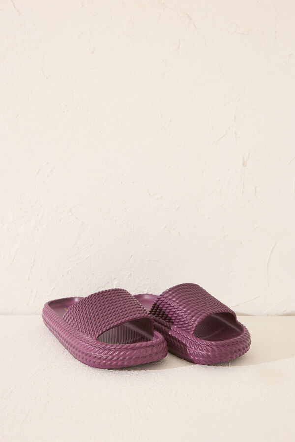 Women'secret Sand&aacute;lia flatform rosa com solado de EVA vermelho