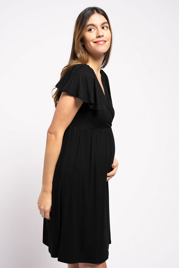 Ohma! Vestido de amamenta&ccedil;&atilde;o evas&eacute;e preto