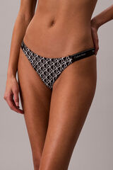 Calvin Klein Cueca de biqu&iacute;ni de anca estampada cinzento