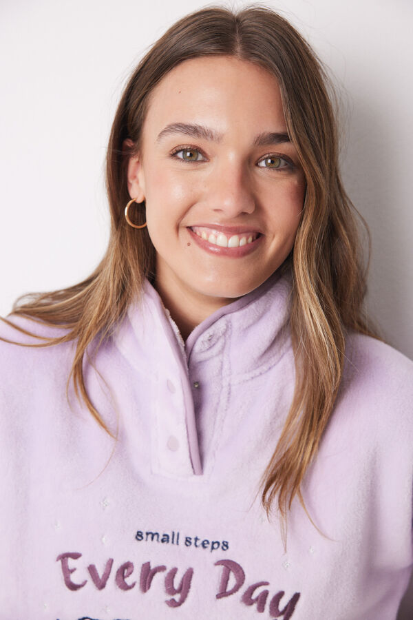 Women'secret Pijama largo polar Snoopy rosa