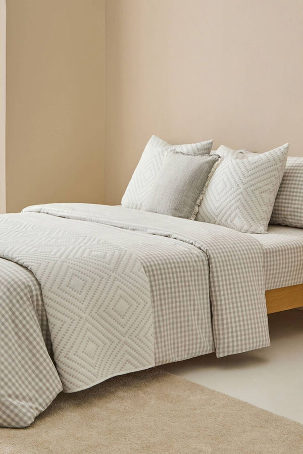 Textura S&aacute;bana de cuadros vichy turquesa