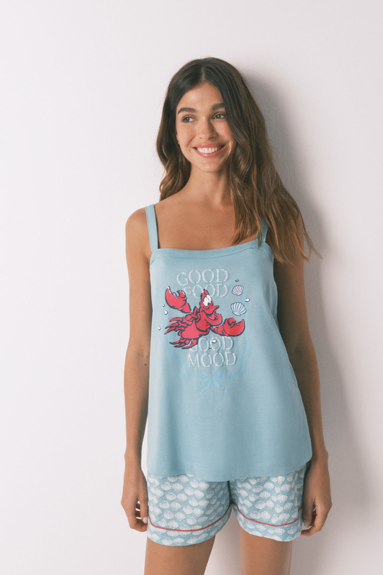 Women'secret Pijama corto 100% algod&oacute;n Sebasti&aacute;n verde