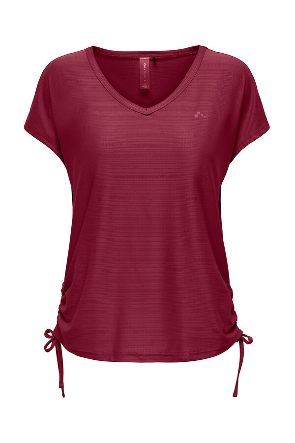 Only Play T-shirt manga curta com franzido rosa