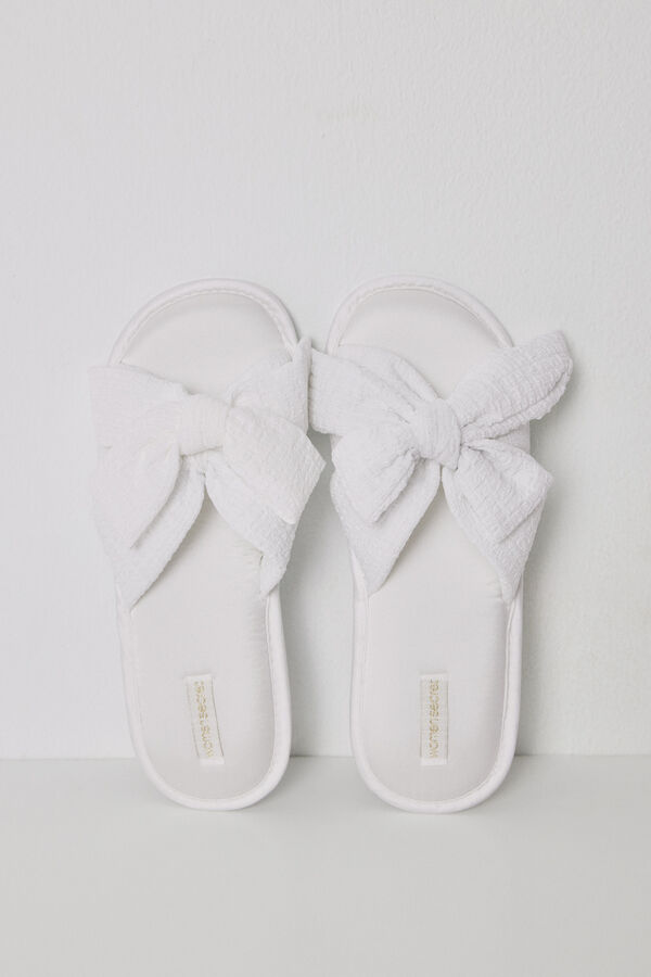 Women'secret Chinelos de la&ccedil;o de la&ccedil;o bege