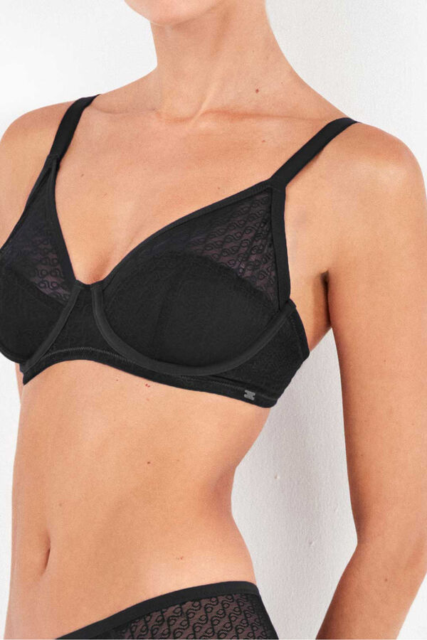 Gisela Meia soutien bralette ta&ccedil;a preto