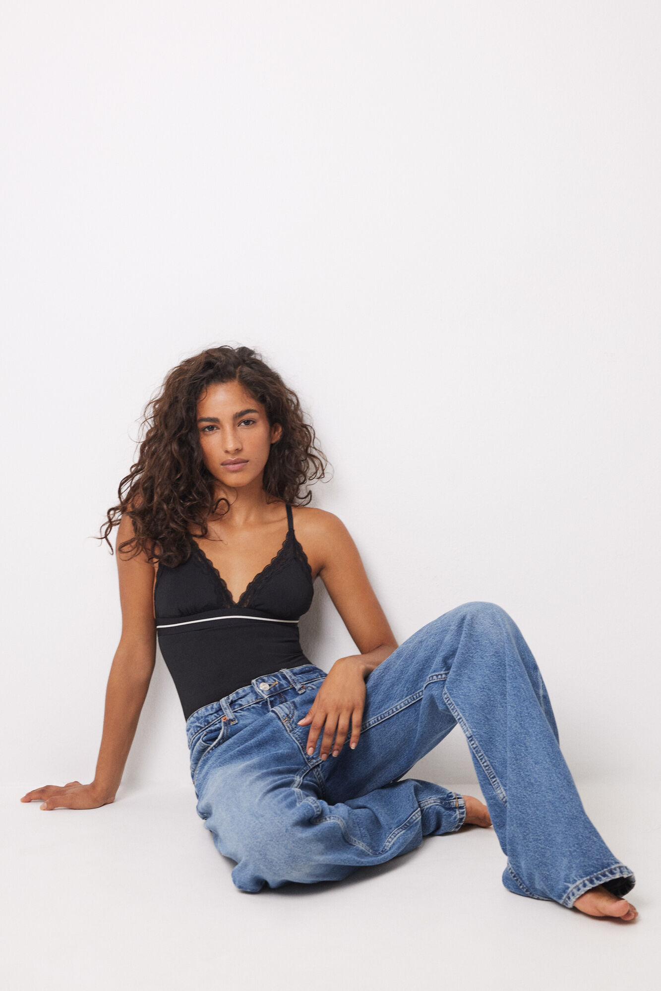 Women'secret Body triangular em microfibra preto