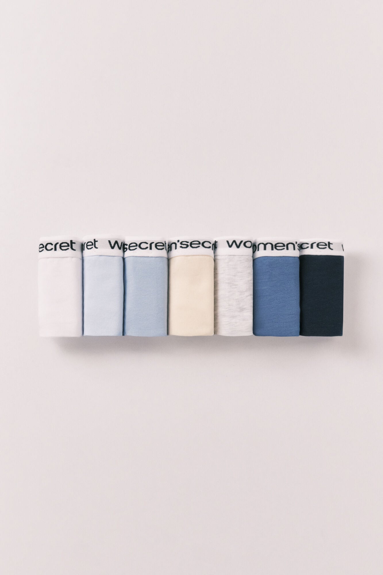 Women'secret Pack 7 tangas em algod&atilde;o lisas logo
