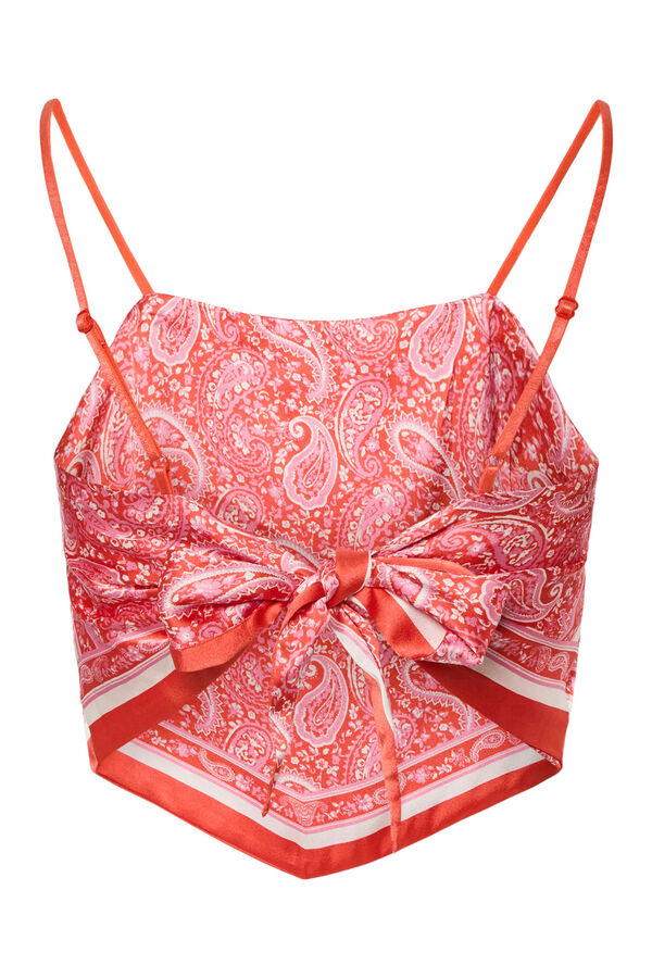 Pieces Top estampado paisley rojo