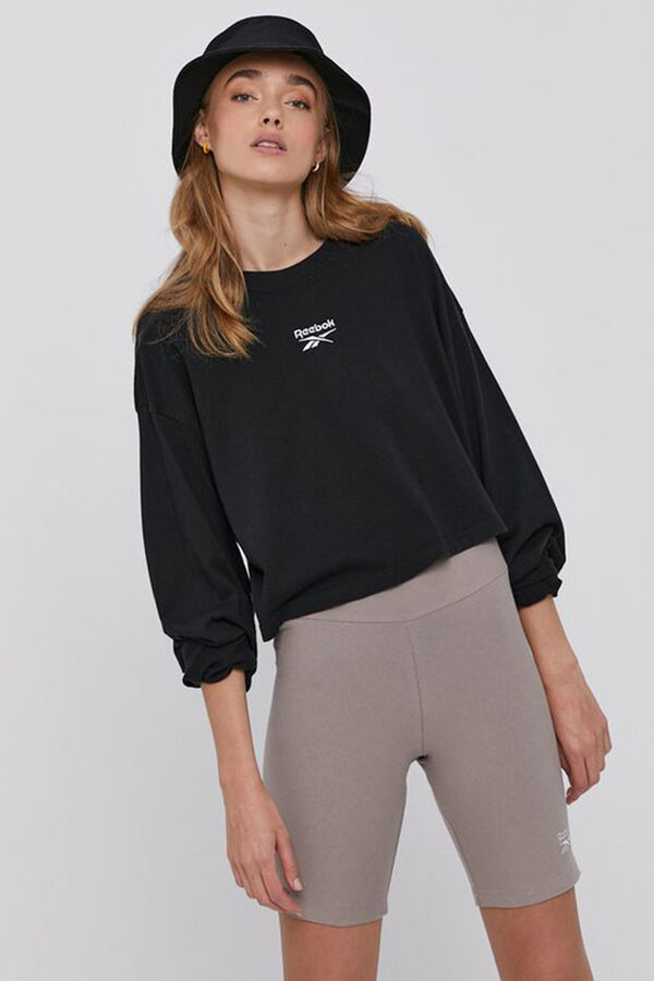 Reebok Camiseta COTTON LONGSLEEVE negro