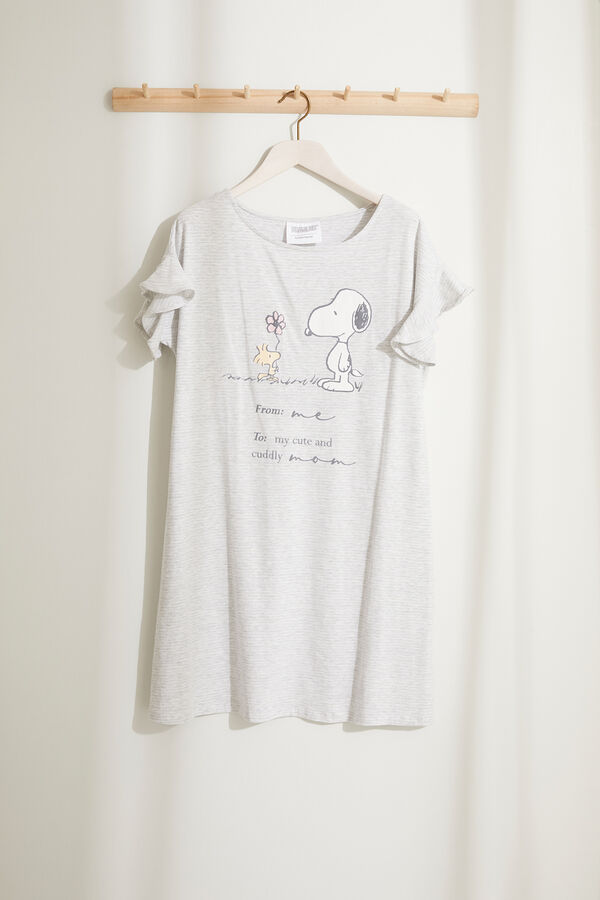 Womensecret Camisa de dormir Maternity Snoopy riscas cinzento