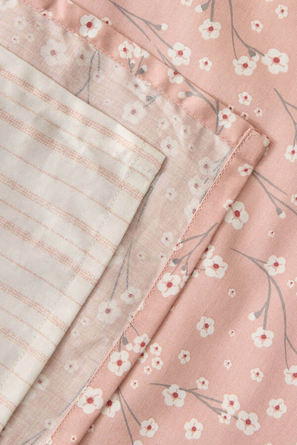 Textura Capa n&oacute;rdica algod&atilde;o acetinado flores rosa