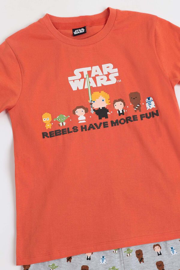 Admas Pijama curto pixel Star Wars vermelho