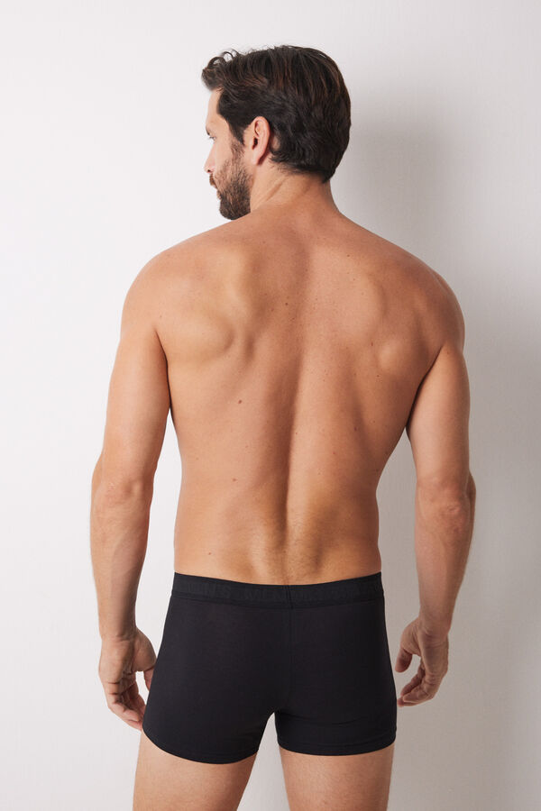 Women'secret Pack de 2 cuecas boxer de algod&atilde;o preto e branco preto