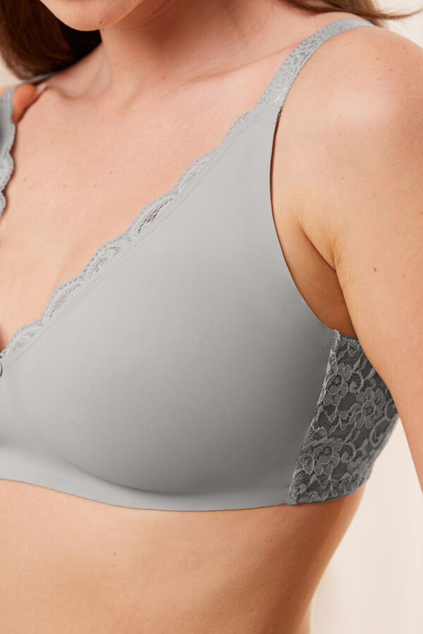 DotVol Sujetador Reductor Sin Aros Para Mujer Tallas Grandes – Cómodo, Transpirable | Copas 115D, Color Gris