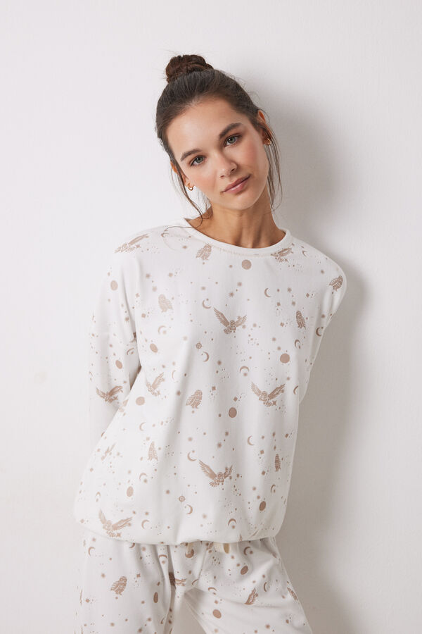 Women'secret Pijama de veludo veludo Harry Potter branco