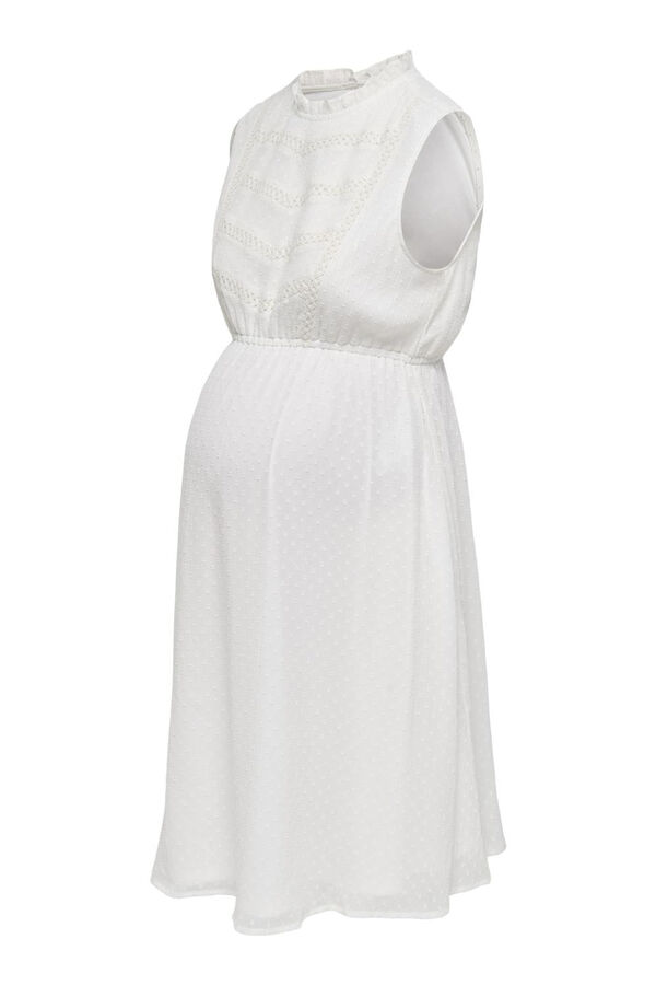 Only Maternity Vestido midi sem mangas renda maternity  branco
