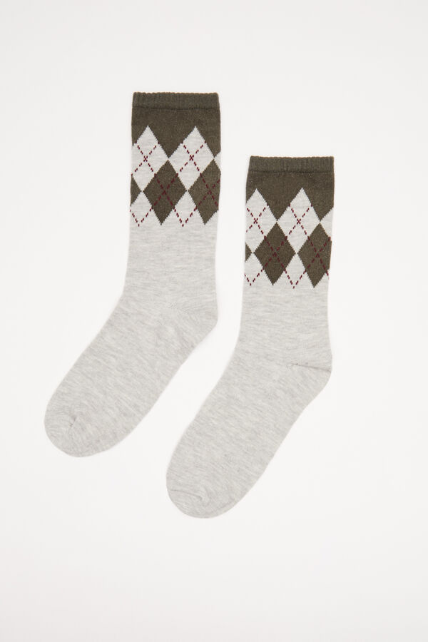 Women'secret Calcetines algod&oacute;n rombos verde verde