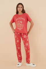 Women'secret Pijama 100% algod&oacute;n tren Harry Potter rosa