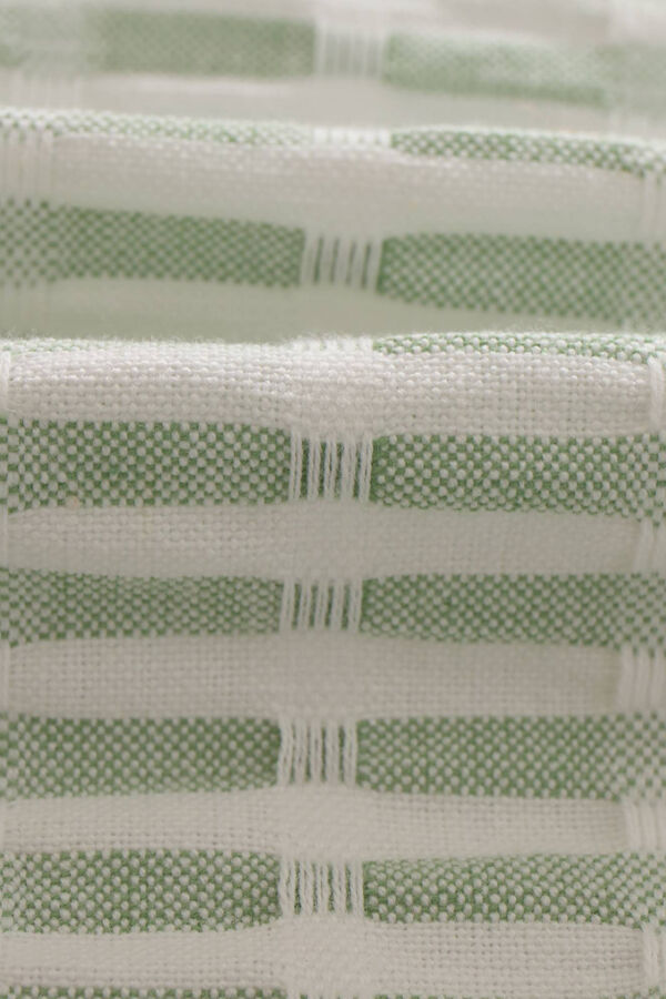 Textura Colcha bicolor algod&oacute;n. Cama 80-90cm. verde