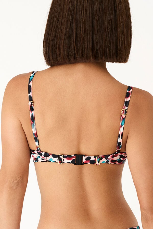 Promise Top de biqu&iacute;ni com aros estampado animal estampado