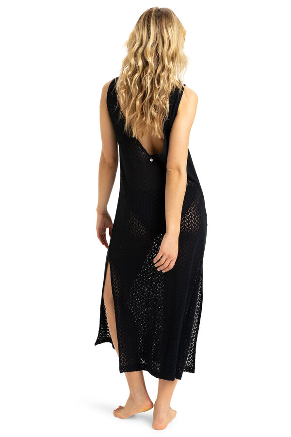 Roxy  Vestido largo crochet negro negro