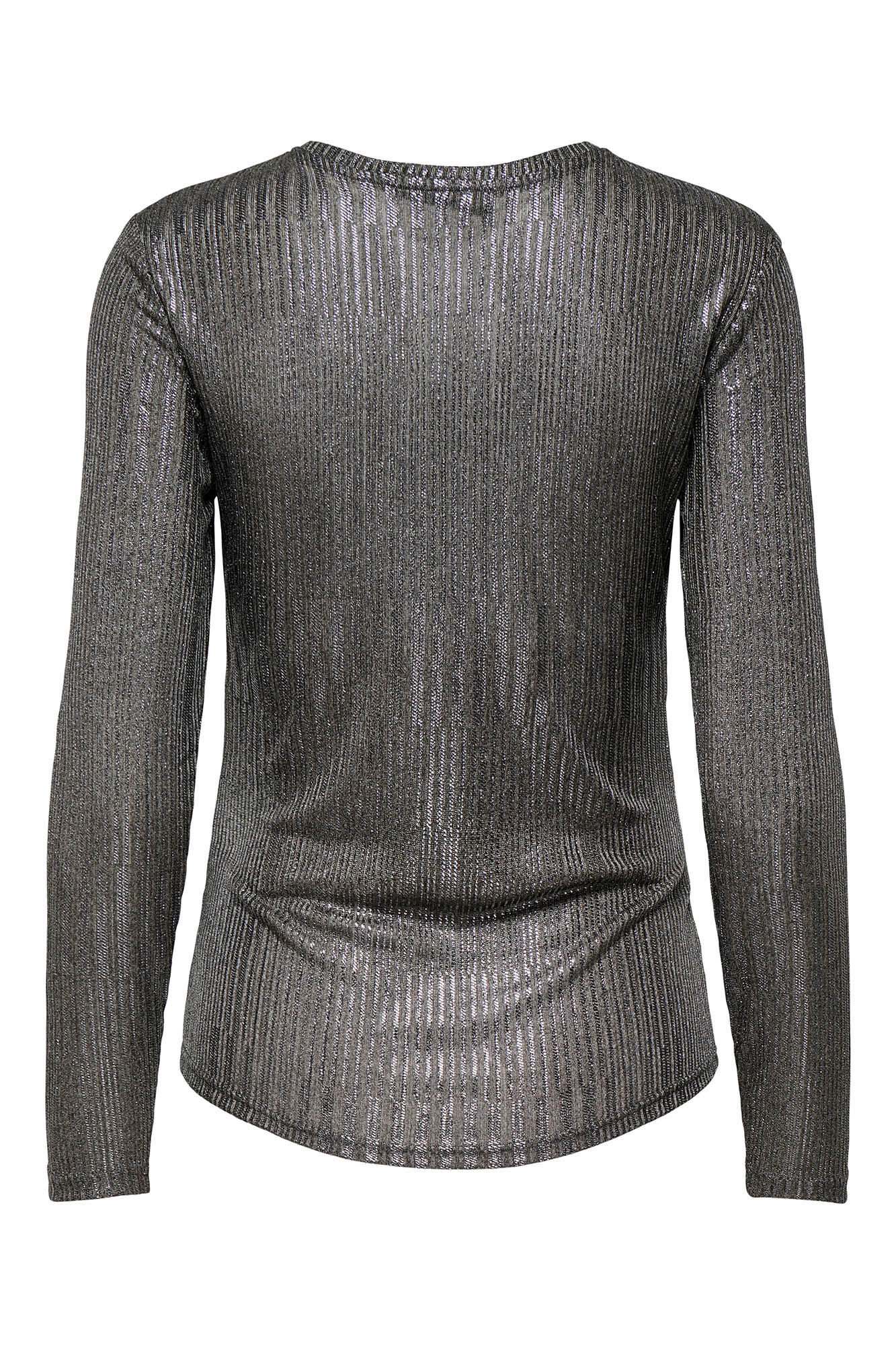 Only Maternity Jersey l&uacute;rex plateado de cuello redondo