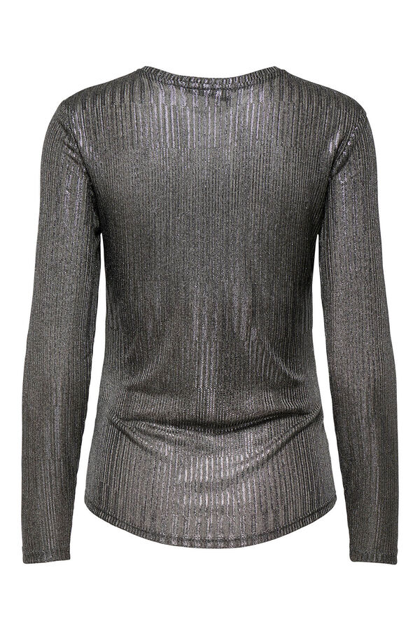 Only Maternity Suéter lurex prateado com gola redonda cinzento
