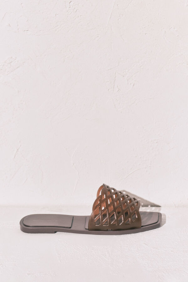 Women'secret Sand&aacute;lias rasas jelly castanhas cru